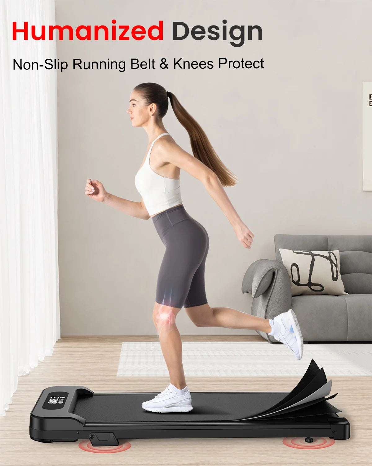 Incline Walking Pad, 4 in 1 under Desk Treadmill with Remote Control and LED Display, Compact Treadmill for Home & Office, Black