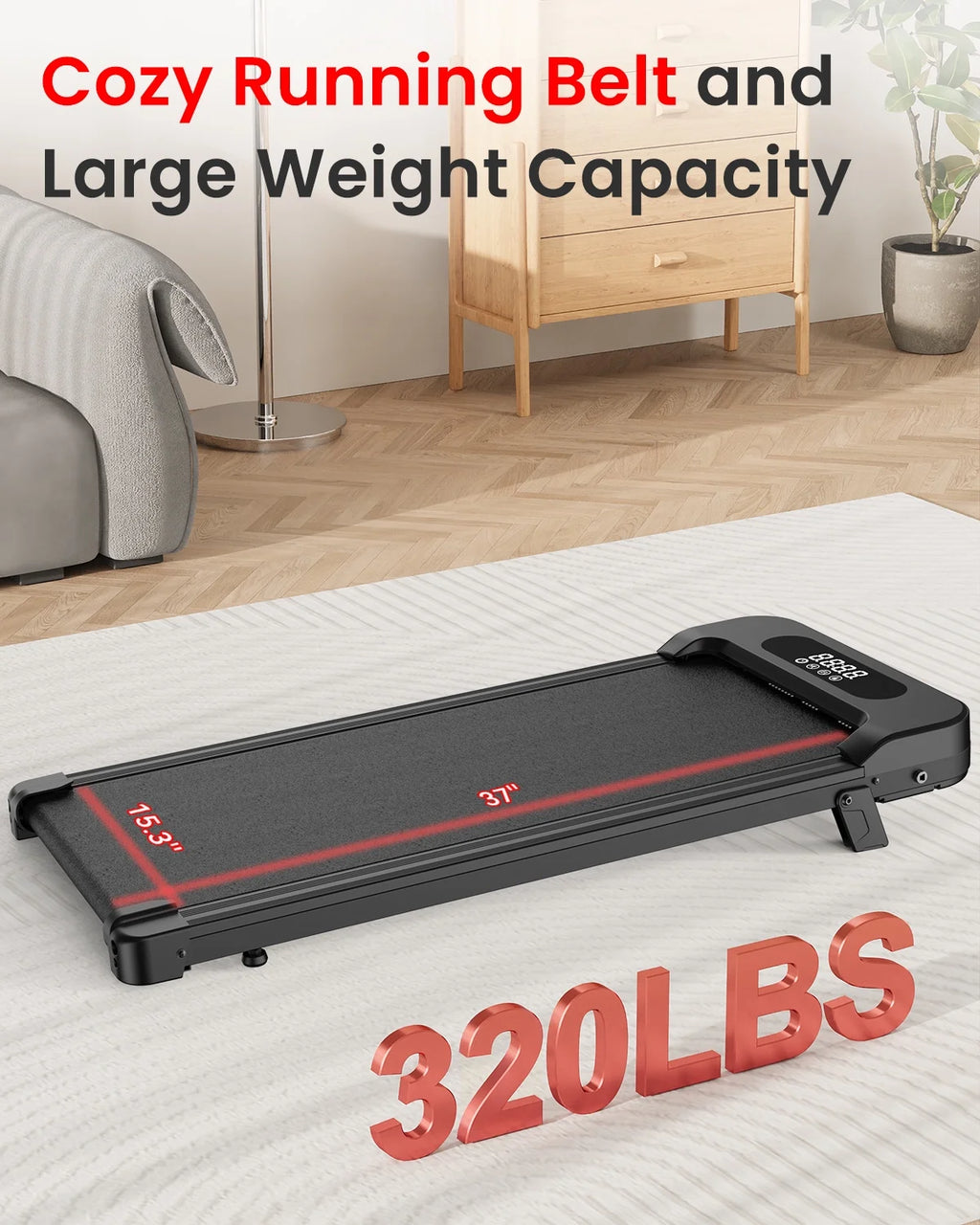 Incline Walking Pad, 4 in 1 under Desk Treadmill with Remote Control and LED Display, Compact Treadmill for Home & Office, Black