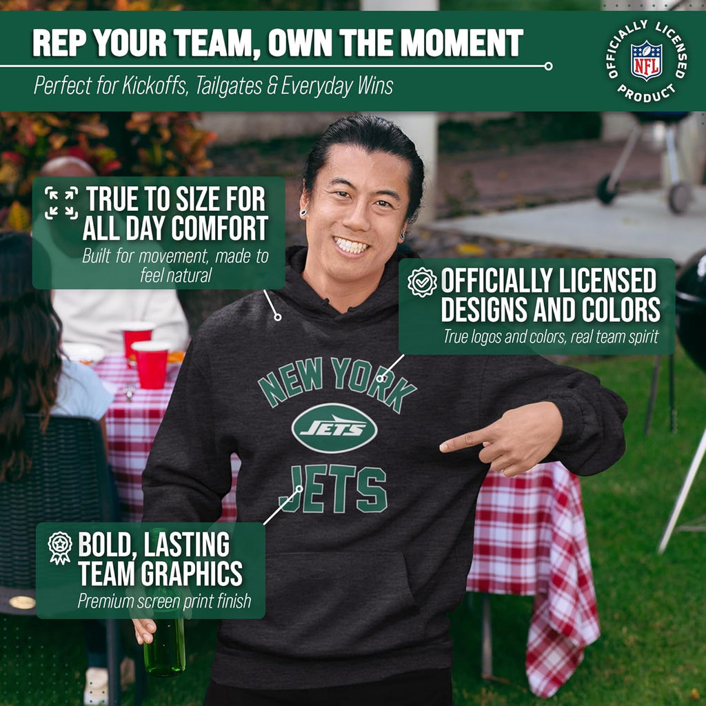 NFL Adult Gameday Hooded Sweatshirt - Poly Fleece Cotton Blend - Stay Warm and Represent Your Team in Style